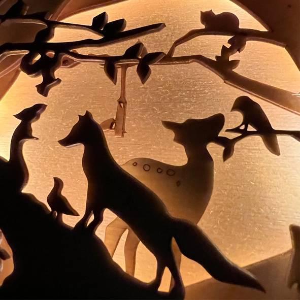 Lighted Shadowbox - Secret Meeting by Squirrel Tacos Papercuts
