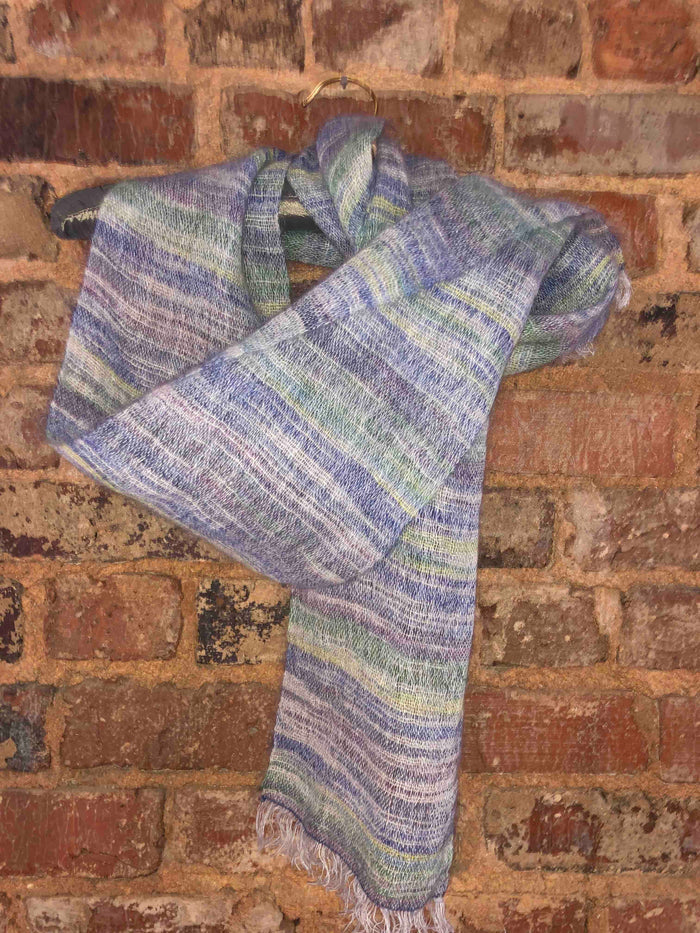Linen, Mohair and Silk Multicolored Scarf - Quick and Easy Scarf Kit