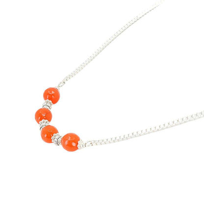 Necklace - Beaded Curved Bar (Orange Topaz) by Tiny Aloha