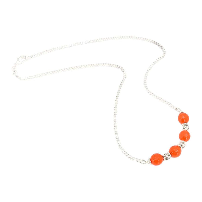 Necklace - Beaded Curved Bar (Orange Topaz) by Tiny Aloha