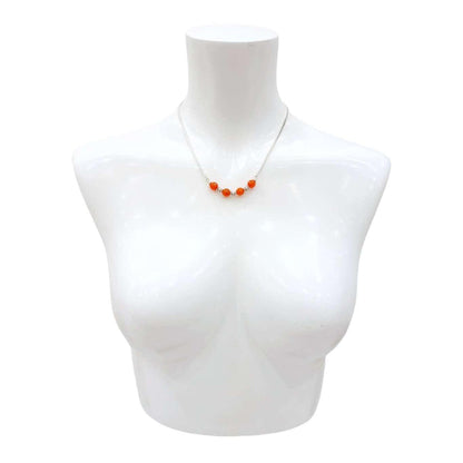 Necklace - Beaded Curved Bar (Orange Topaz) by Tiny Aloha