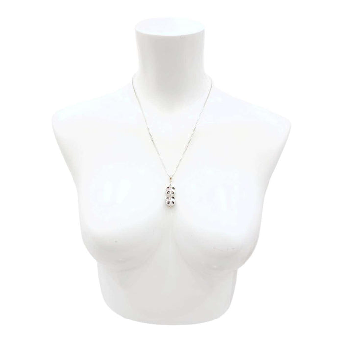 Necklace - Double Panda Pendant (Silver Plate) by Tiny Aloha