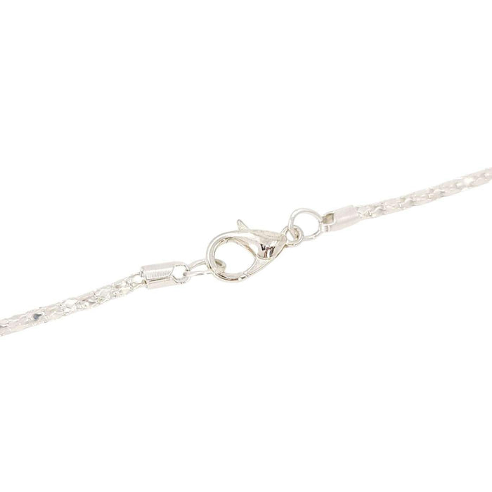 Necklace - Double Small Flower Pendant (Red Green, Silver Plate) by Tiny Aloha