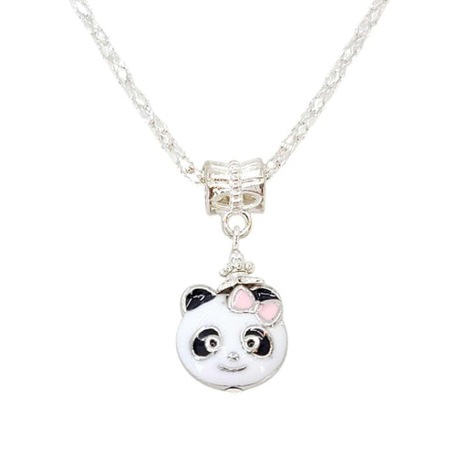 Necklace - Single Panda Pendant (Silver Plate) by Tiny Aloha