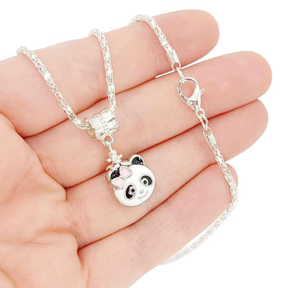 Necklace - Single Panda Pendant (Silver Plate) by Tiny Aloha