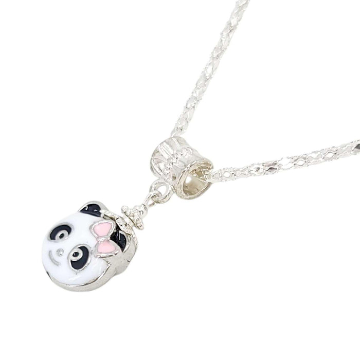 Necklace - Single Panda Pendant (Silver Plate) by Tiny Aloha