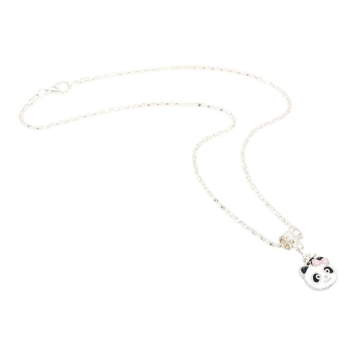 Necklace - Single Panda Pendant (Silver Plate) by Tiny Aloha