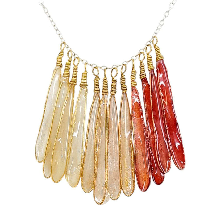 VN04CO $108 - Coral Small Dragonfly Necklace