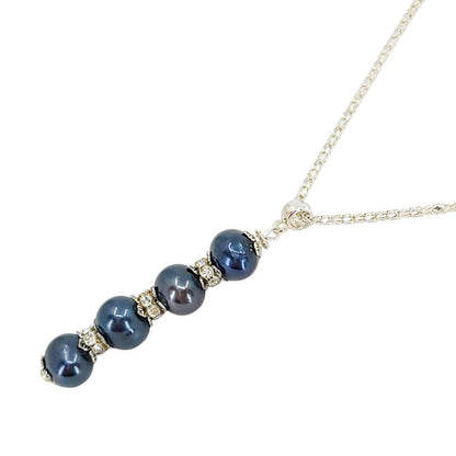 Necklace - Stacked Pearl Pendant (Blueberry) by Tiny Aloha