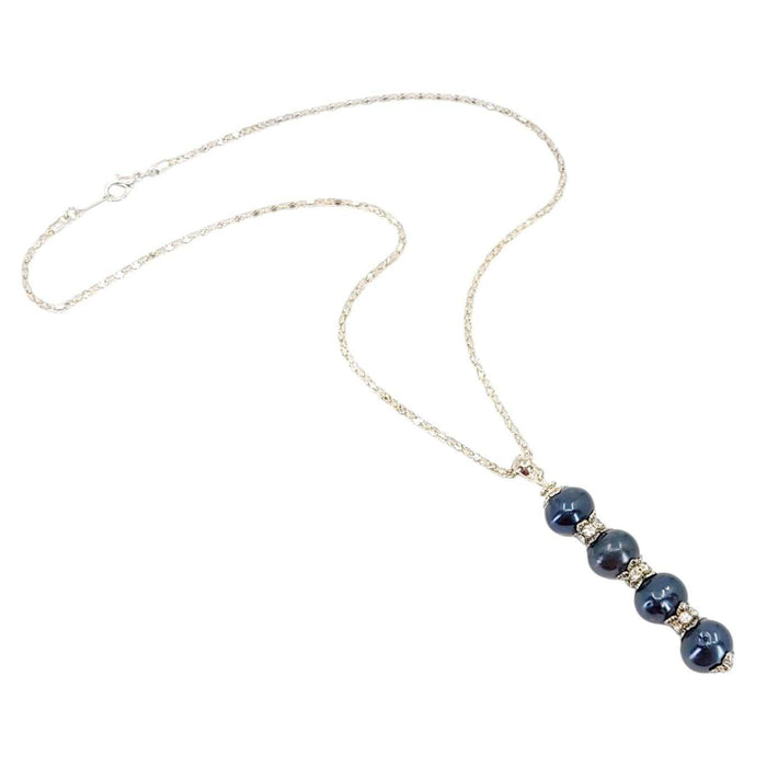 Necklace - Stacked Pearl Pendant (Blueberry) by Tiny Aloha
