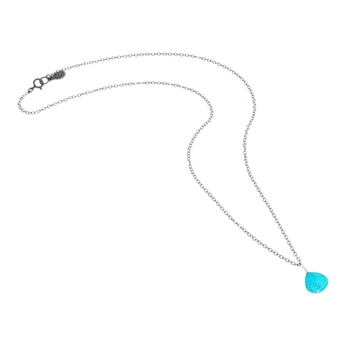 Necklace - Sterling Gemstone Drop (Turquoise) by Foamy Wader