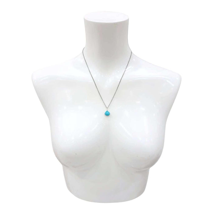 Necklace - Sterling Gemstone Drop (Turquoise) by Foamy Wader