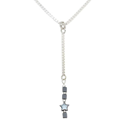 Necklace - Tiny Star Long Pendant (Hematite) by Tiny Aloha