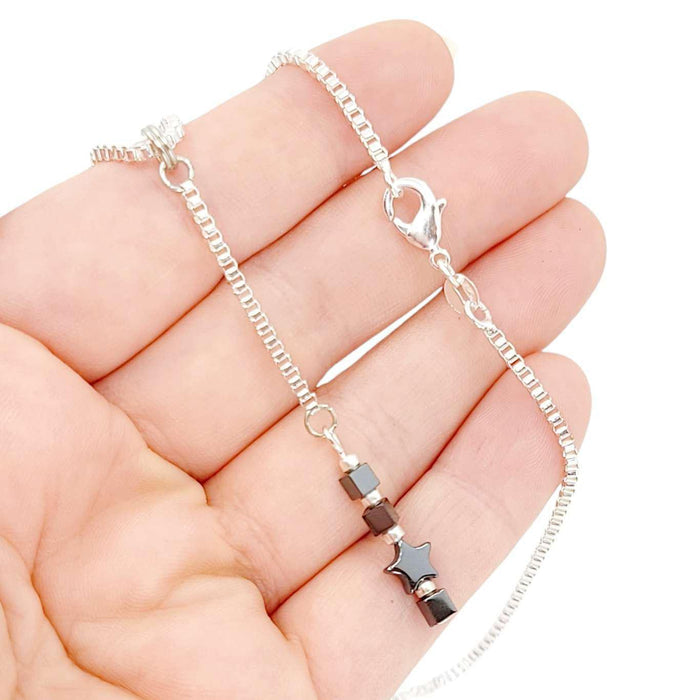 Necklace - Tiny Star Long Pendant (Hematite) by Tiny Aloha