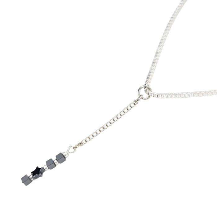 Necklace - Tiny Star Long Pendant (Hematite) by Tiny Aloha