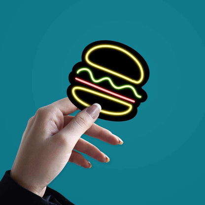 Neon Burger Sticker - Stickers | STICK IT UP