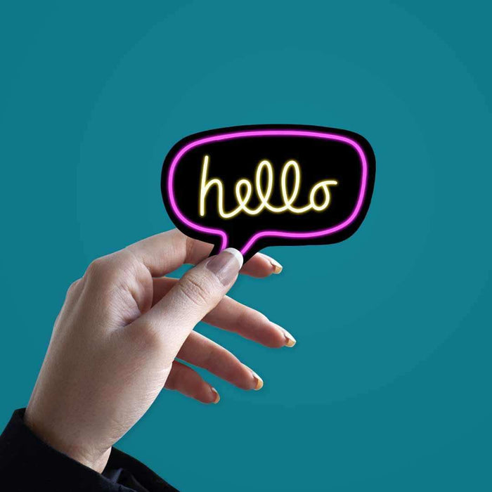 Neon Hello Sticker - Stickers | STICK IT UP