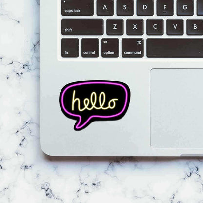 Neon Hello Sticker - Stickers | STICK IT UP