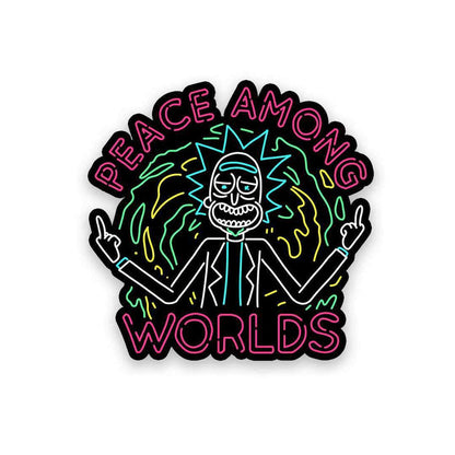 Neon Peace among the world Sticker - Stickers | STICK IT UP