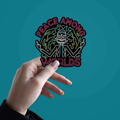 Neon Peace among the world Sticker - Stickers | STICK IT UP