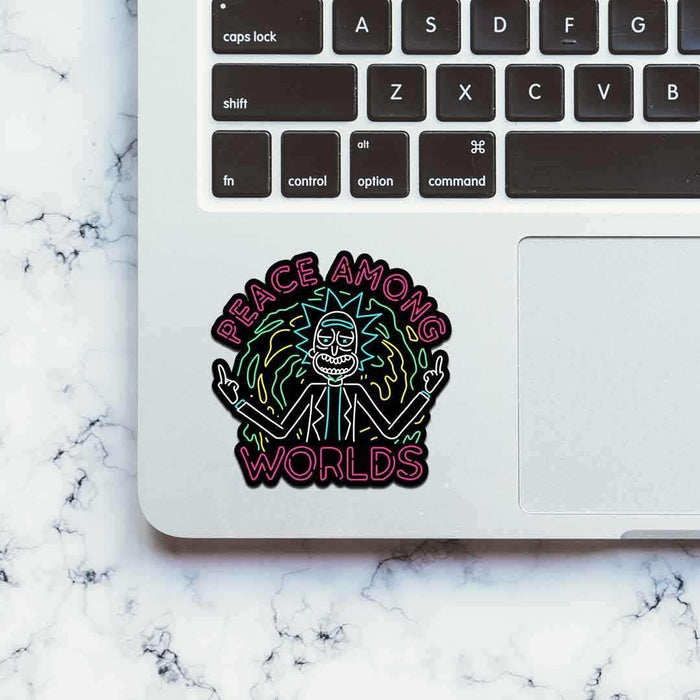 Neon Peace among the world Sticker - Stickers | STICK IT UP