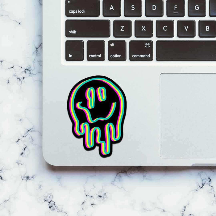 Neon Trippy smile Sticker - Stickers | STICK IT UP