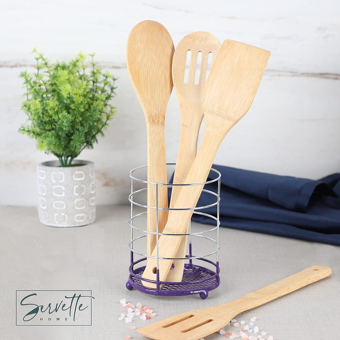 Nonslip Wire Cutlery Holder - Purple