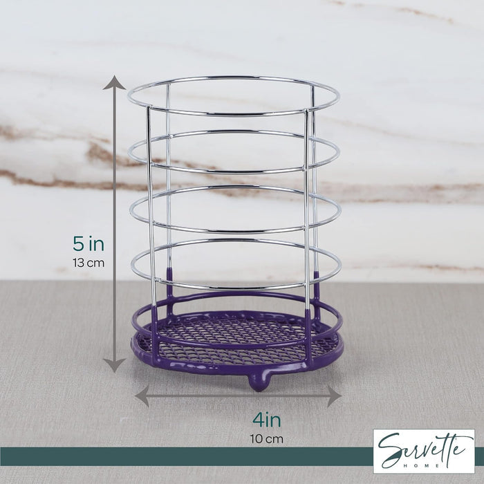 Nonslip Wire Cutlery Holder - Purple