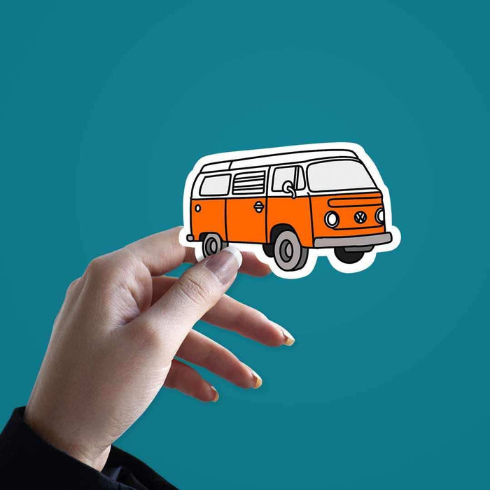 Orange Mini Bus Sticker - Stickers | STICK IT UP