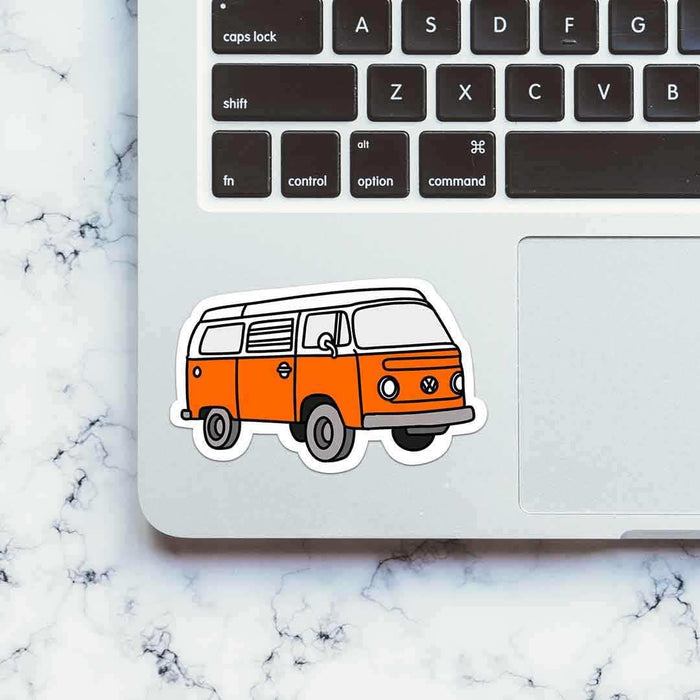 Orange Mini Bus Sticker - Stickers | STICK IT UP