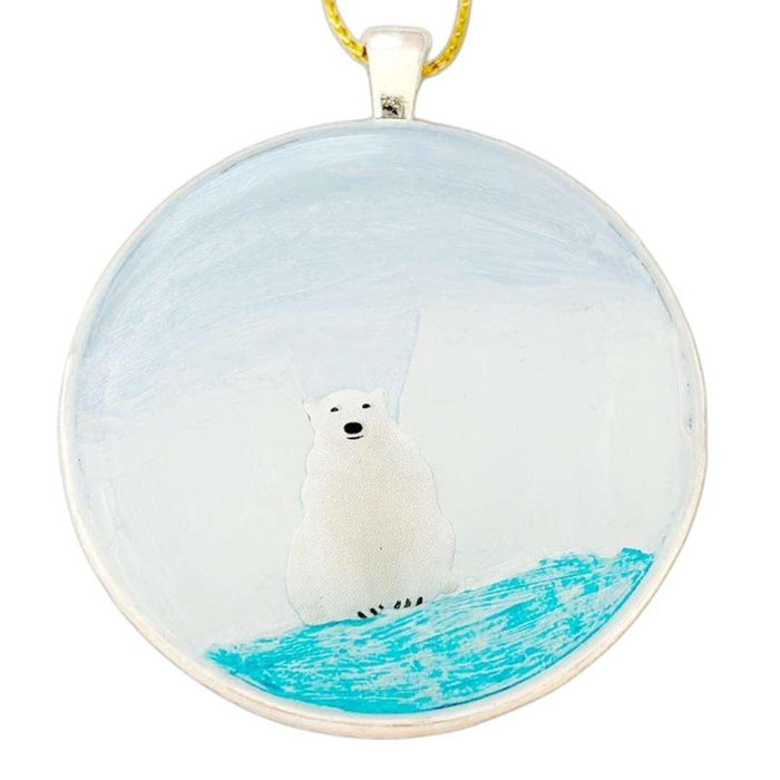 XVX210 $40 - Bear Less Water - Round Resin Collage Ornament
