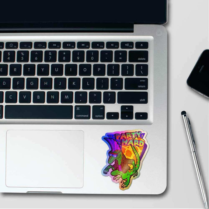 Party hard Holographic Stickers - Holographic stickers | STICK IT UP