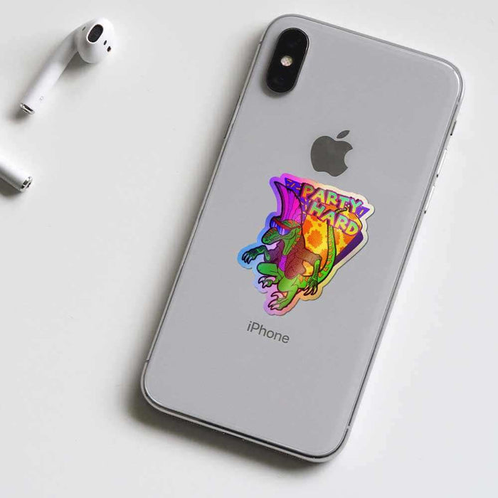 Party hard Holographic Stickers - Holographic stickers | STICK IT UP