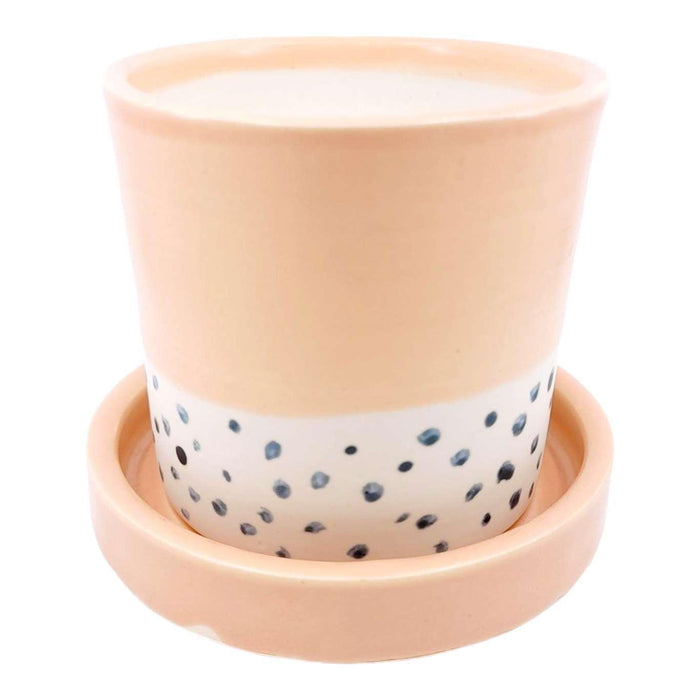 Planter - Pink with Blue Confetti by Katie M. Mudd