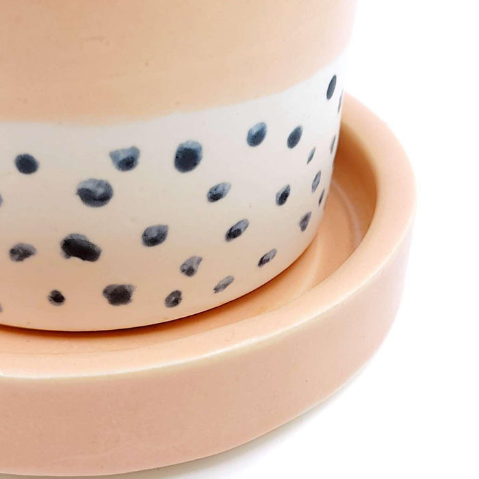 Planter - Pink with Blue Confetti by Katie M. Mudd