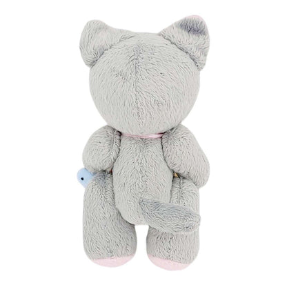 Plush - Gray Cat with Fish by Frank and Bubby