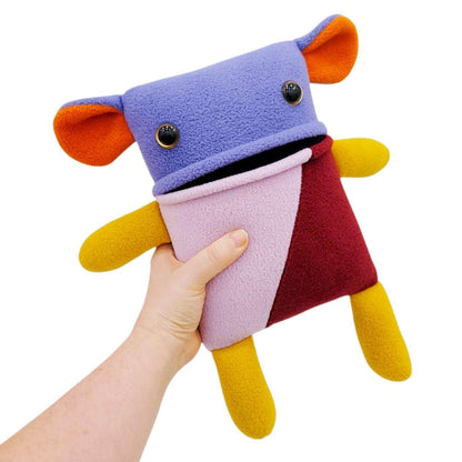 Plush - Large Squared Creature (Purple Orange Pink Diagonal) by Mr. Sogs