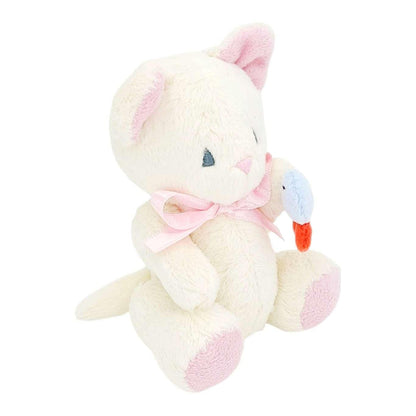 Plush - White Cat with Fish by Frank and Bubby