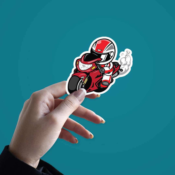 Red Bike Racer Sticker - Stickers | STICK IT UP