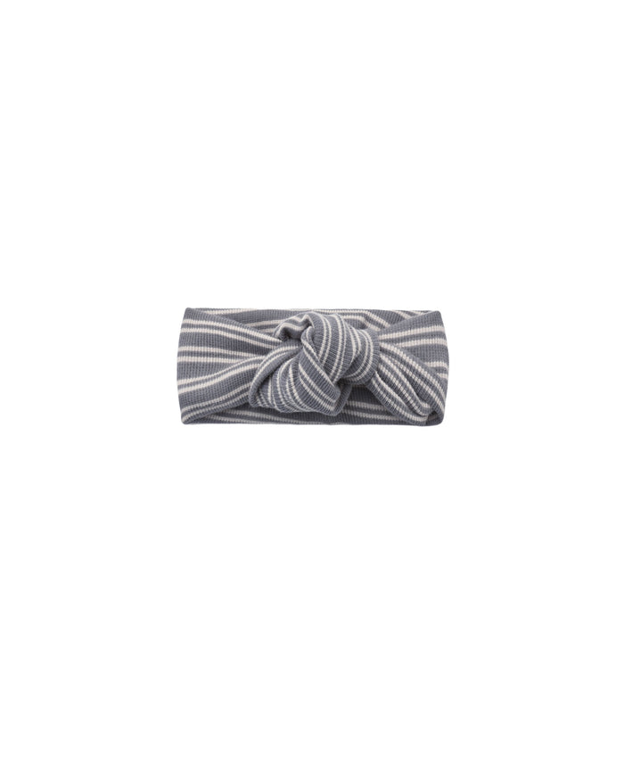Ribbed Knotted Headband ll Slate Microstripe