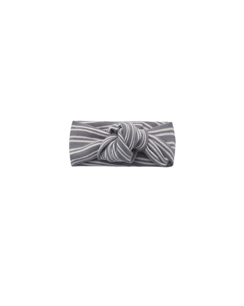 Ribbed Knotted Headband ll Slate Microstripe