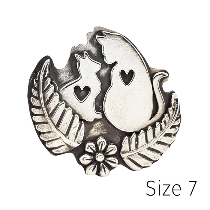 Ring - Double Meow Cats (Sizes 7, 9, 10) by Wanderlust Silver