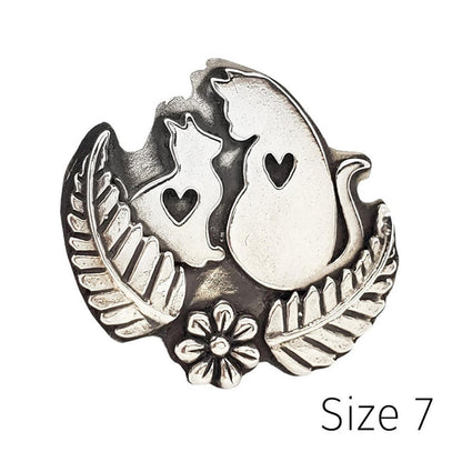 Ring - Double Meow Cats (Sizes 7, 9, 10) by Wanderlust Silver