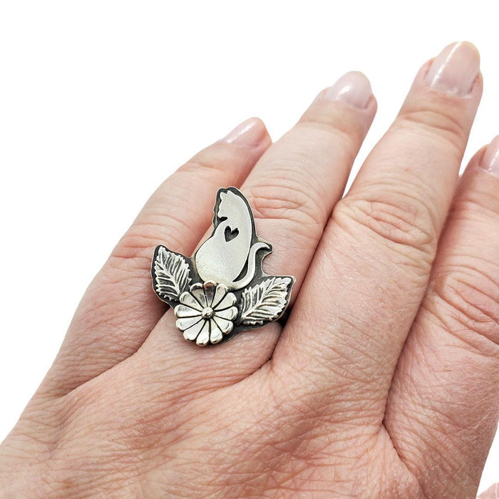 Ring - Single Meow Cat (Size 6 & 9.5) by Wanderlust Silver