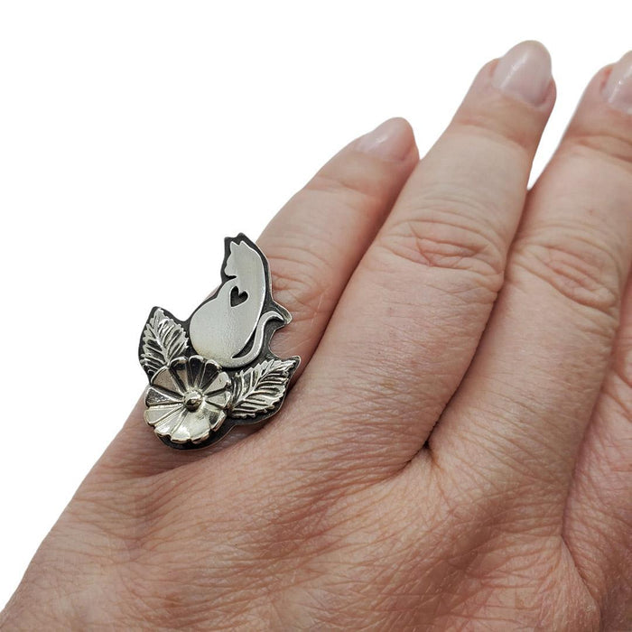 Ring - Single Meow Cat (Size 6 & 9.5) by Wanderlust Silver