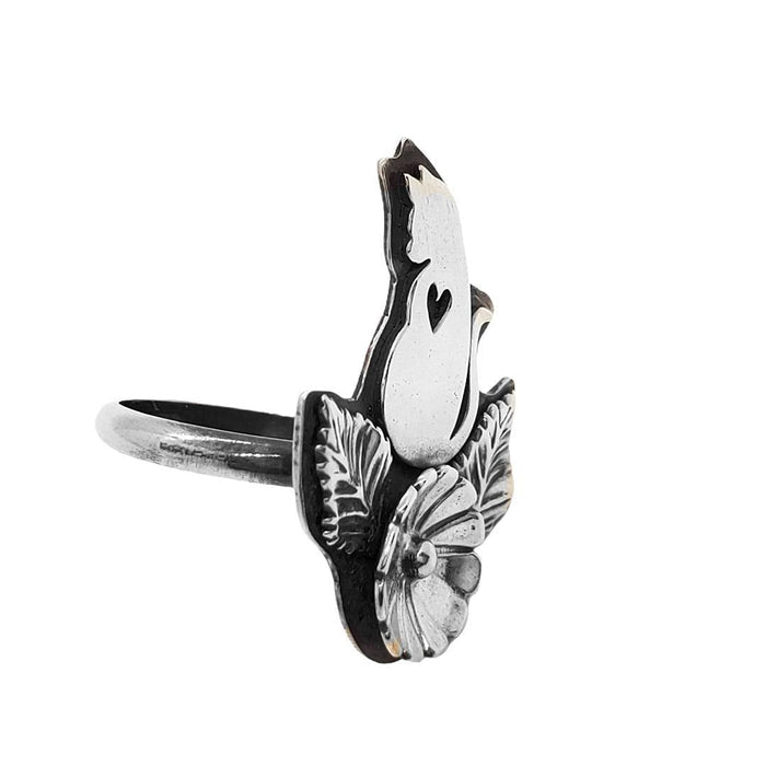 Ring - Single Meow Cat (Size 6 & 9.5) by Wanderlust Silver