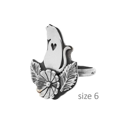 WA206 $72 - Size 6 - Single Meow Ring Sterling Silver