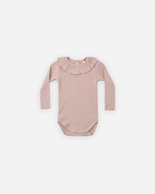 Ruffle Collar Bodysuit in Rosewood