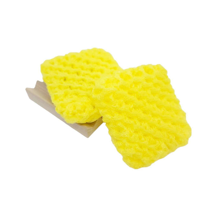 Scrubbies - Set of 2 with Wooden Dish (Yellow) by Dot and Army