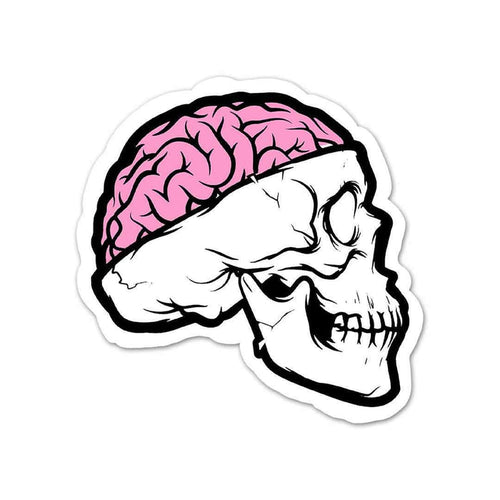 Skull With Brain Open Sticker - Stickers | STICK IT UP